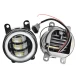 Set 2 proiectoare ceata cu DRL Angel Eyes 89 milimetri 3.5” cu 3 functii alb cu semnal galben