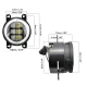 Set 2 proiectoare ceata cu DRL Angel Eyes 89 milimetri 3.5” cu 3 functii alb cu semnal galben