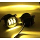 Set 2 proiectoare ceata cu DRL Angel Eyes 89 milimetri 3.5” cu 3 functii alb cu semnal galben