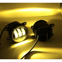 Set 2 proiectoare ceata LED Dacia Renault Nissan lumina alb + galben