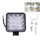Set 2 Proiector PATRAT 16 led 12v-24v  48w  lumina alba 6000k Slim