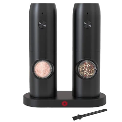 Set 2 rasnite electrice sare si piper stand incarcare USB