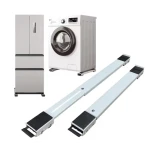 Set 2 Suporti reglabili cu roti pentru mutat mobila Argintiu/Negru 50 x 5 cm