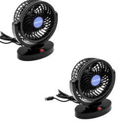 UB Set 2 Ventilatoare portabile pentru masina 15W negru MARS 306 12V AUTO