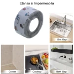 Set 2 x Banda de etansare transparenta cu model 38x320cm