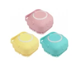Set 2 x Burete de baie din silicon cu rezervor pentru gel de dus / sampon