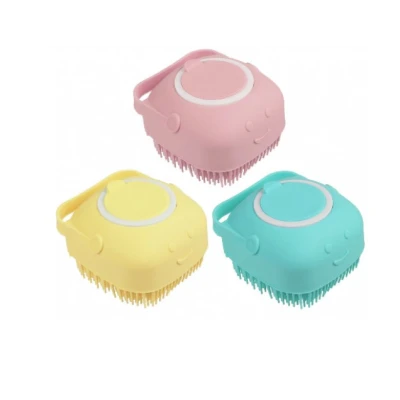 Set 2 x Burete de baie din silicon cu rezervor pentru gel de dus / sampon
