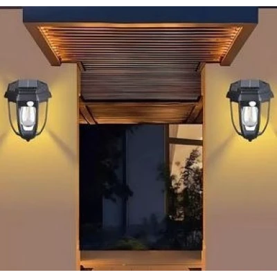 Set 2 x Lampa solara de gradina tip felinar cu tarus CL D68