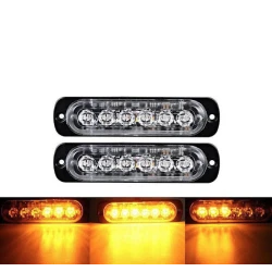 Set 2 x Lumini de Avertizare 6 LED pentru platforma ATV Tractor Jeep Off Road