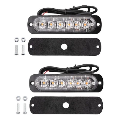 Set 2 x Lumini de Avertizare 6 LED pentru platforma ATV Tractor Jeep Off Road