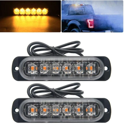 Set 2 x Lumini de Avertizare 6 LED pentru platforma ATV Tractor Jeep Off Road