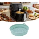 Set 2 x Tava rotunda din silicon pentru friteuza stil cosulet cu 2 manere