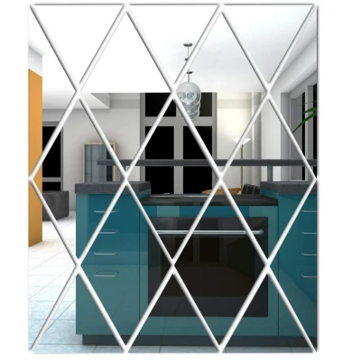 Set 32 Oglinzi Acrilice Autoadezive Luxer Model Romb dimensiune 19 X 14 cm