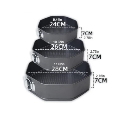 Set 3 forme pentru torturi sau prajituri model octogonal