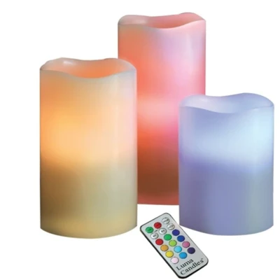 Set 3 lumanari cu LED si telecomanda, Luma Candles