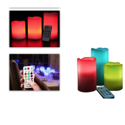 Set 3 lumanari cu LED si telecomanda, Luma Candles