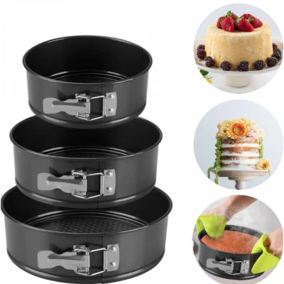 Set 3 tavi de tort cu dimensiuni diferite si fund detasabil 22-24-26
