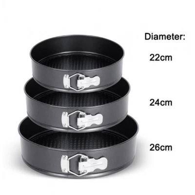 Set 3 tavi de tort cu dimensiuni diferite si fund detasabil 22-24-26