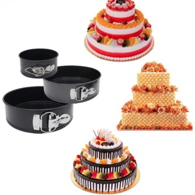Set 3 tavi de tort cu dimensiuni diferite si fund detasabil 22-24-26