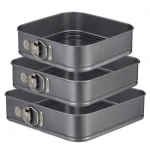 Set 3 Tavi forma patrata pentru Prajituri/Tort