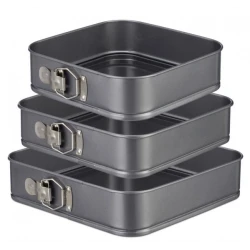 Set 3 Tavi forma patrata pentru Prajituri/Tort