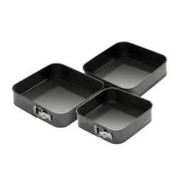 Set 3 Tavi forma patrata pentru Prajituri/Tort