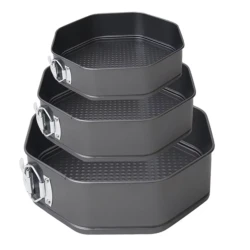 Set 3 tavi pentru prajituri forma Octogon 3 marimi