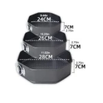 Set 3 tavi pentru prajituri forma Octogon 3 marimi