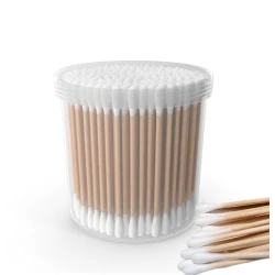 Set 3 x Cutii Betisoare cosmetice din bambus si bumbac