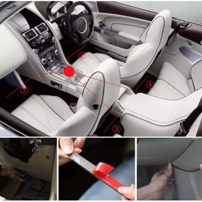 UB Set 4 benzi 12 LED cu lumina ambientale pentru auto si telecomanda RGB