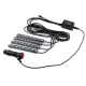 Set 4 benzi 9 LED cu lumina ambientale pentru auto si telecomanda RGB