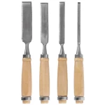 Set 4 Dalti cu maner de lemn 