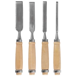 Set 4 Dalti cu maner de lemn 