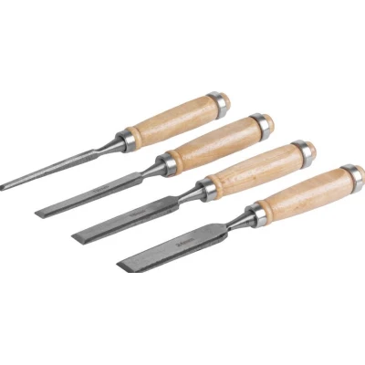 Set 4 Dalti cu maner de lemn