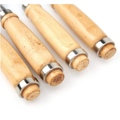 Set 4 Dalti cu maner de lemn