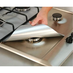 Set 4 Folii TEFLON GRI Detasabile pentru Aragaz din Teflon  Lavabila  Reutilizabila 