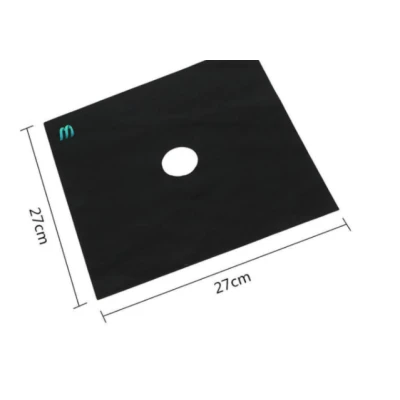 Set 4 Folii TEFLON NEGRU Detasabile pentru Aragaz din Teflon  Lavabila  Reutilizabila  Negru