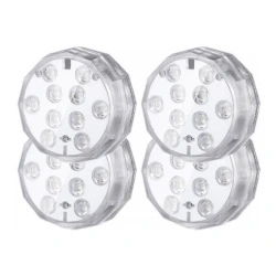 Set 4 lampi LED RGB cu telecomanda rezistente la apa BA