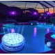 Set 4 lampi LED RGB cu telecomanda rezistente la apa BA