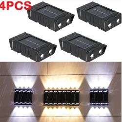 Set 4 lampi solare cu LED bidirectional sus jos