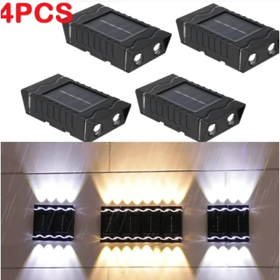 Set 4 lampi solare cu LED bidirectional sus jos