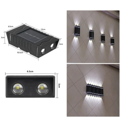 Set 4 lampi solare cu LED bidirectional sus jos