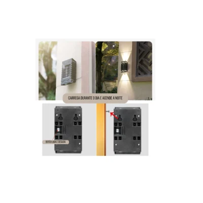 Set 4 lampi solare cu LED bidirectional sus jos