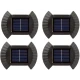 Set 4 Lampi solare cu lumina bidirectionala 6 led / lampa