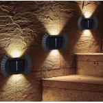 Set 4 Lampi solare cu lumina bidirectionala 6 led / lampa