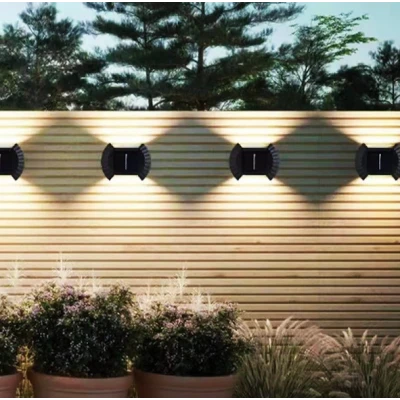 Set 4 Lampi solare cu lumina bidirectionala 6 led / lampa
