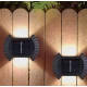 Set 4 Lampi solare cu lumina bidirectionala 6 led / lampa