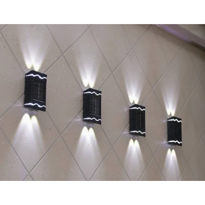 Set 4 lampi solare de perete cu iluminare sus jos 4 LED