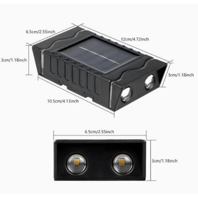 Set 4 lampi solare de perete cu iluminare sus jos 4 LED