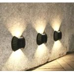 Set 4 lampi solare exterioare pentru perete iluminare sus/jos 8 LED